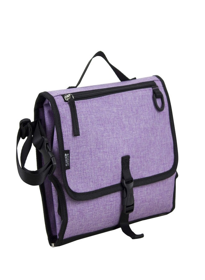 BODHI Baby Portable Water Resistant Diaper Changing Pad & Diaper Changing Kit Travel Bag Baby Station On The Go, Purple Chambray - Image 1